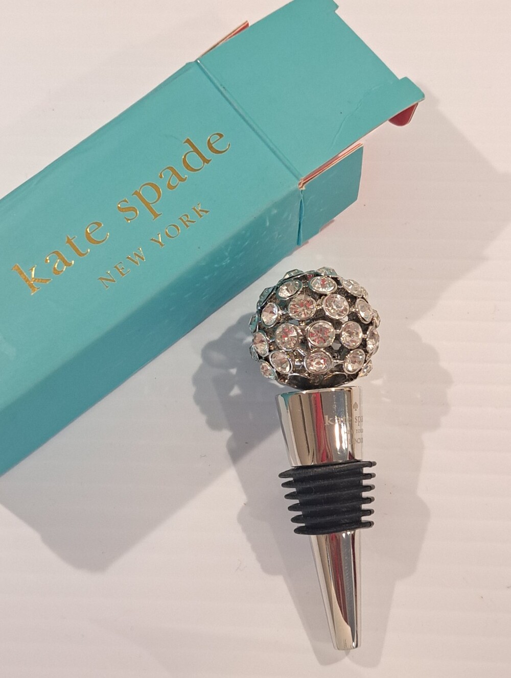 Kate Spade Bottle Stopper Two of a Kind Jeweled, Lenox in Box